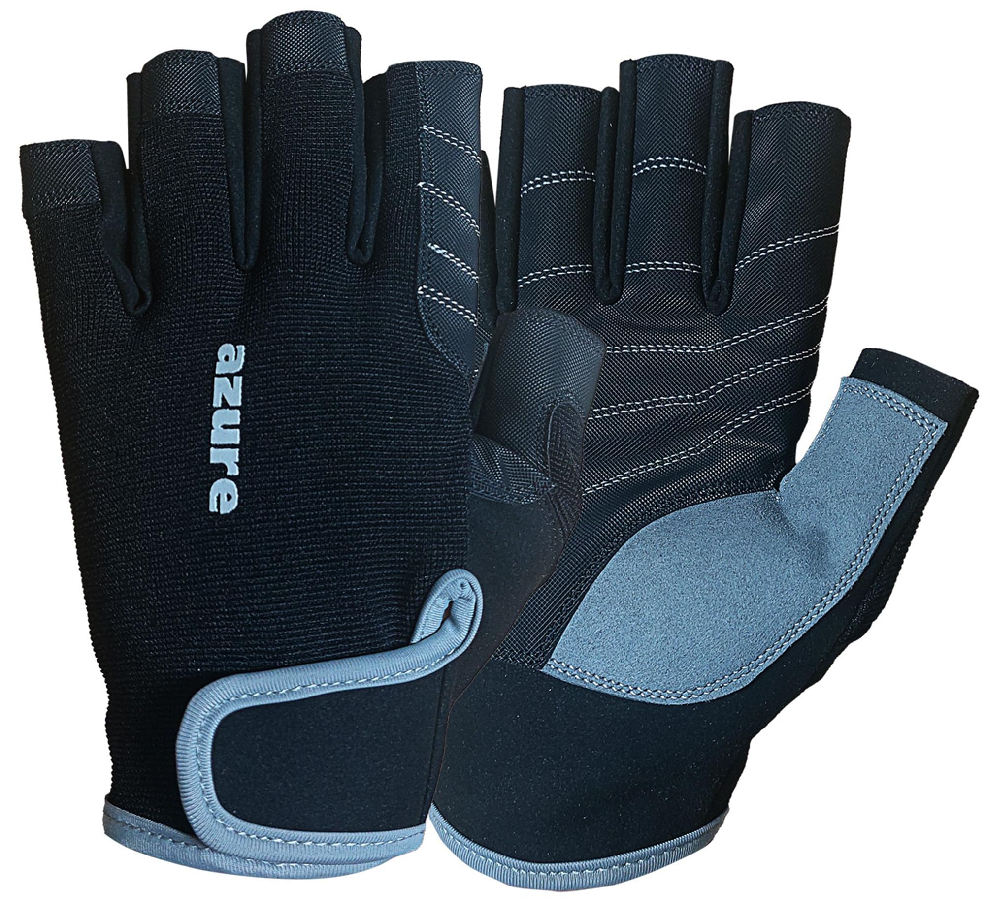 Azure Premium Amara Sailing Gloves, Grip Palm, Well Enforcement C/F Women fishing, Boating, Kayaking, Surfing, Canoeing Black XL