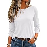 Zeagoo Women's Casual Shirts Long Sleeve Tops Crewneck Tshirts Fall Clothes | Breathable Comfort Lightweight Basic Tees,Casual Workout Clothes,Solid or Graphic Tshirts,2026 Fashion Outfit