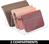 mDesign Clutch Bag Organiser Set of 4 - 3 Slot Handbag Storage Tray view 6
