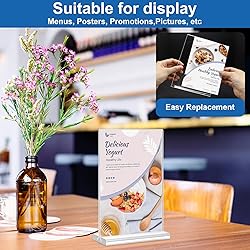 Acrylic Sign Holder 5.5 x 8.5, 10 Pack Double-Sided