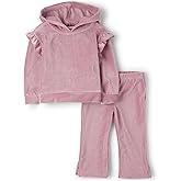 The Children's Place baby-girls And Toddler Velour Ribbed Sweatshirt and Sweatpant, 2 Piece Outfit