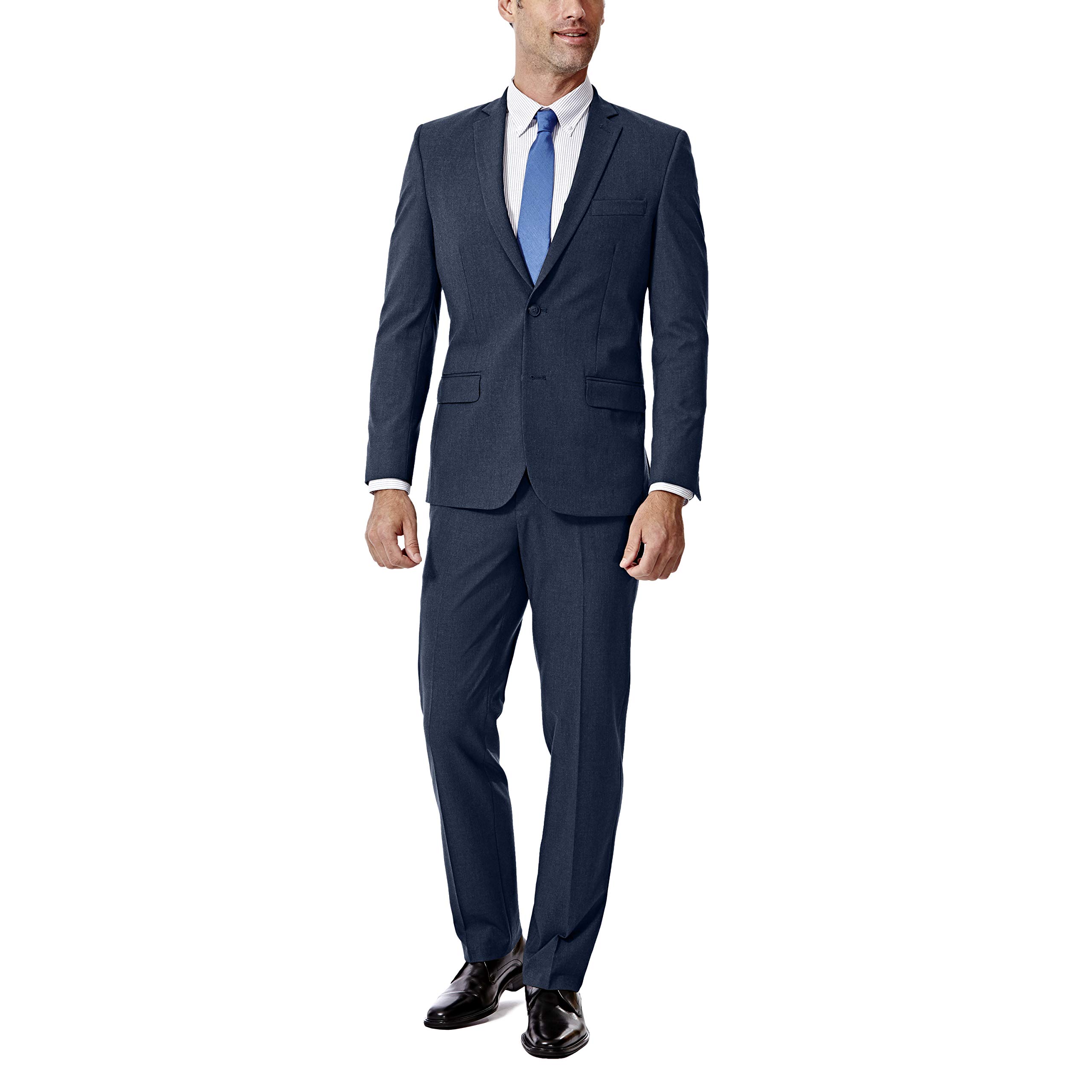 J.M. Haggar Men’s Premium Performance Stretch Slim Fit Separates-Pants, Blue-Suit Jacket, 36R