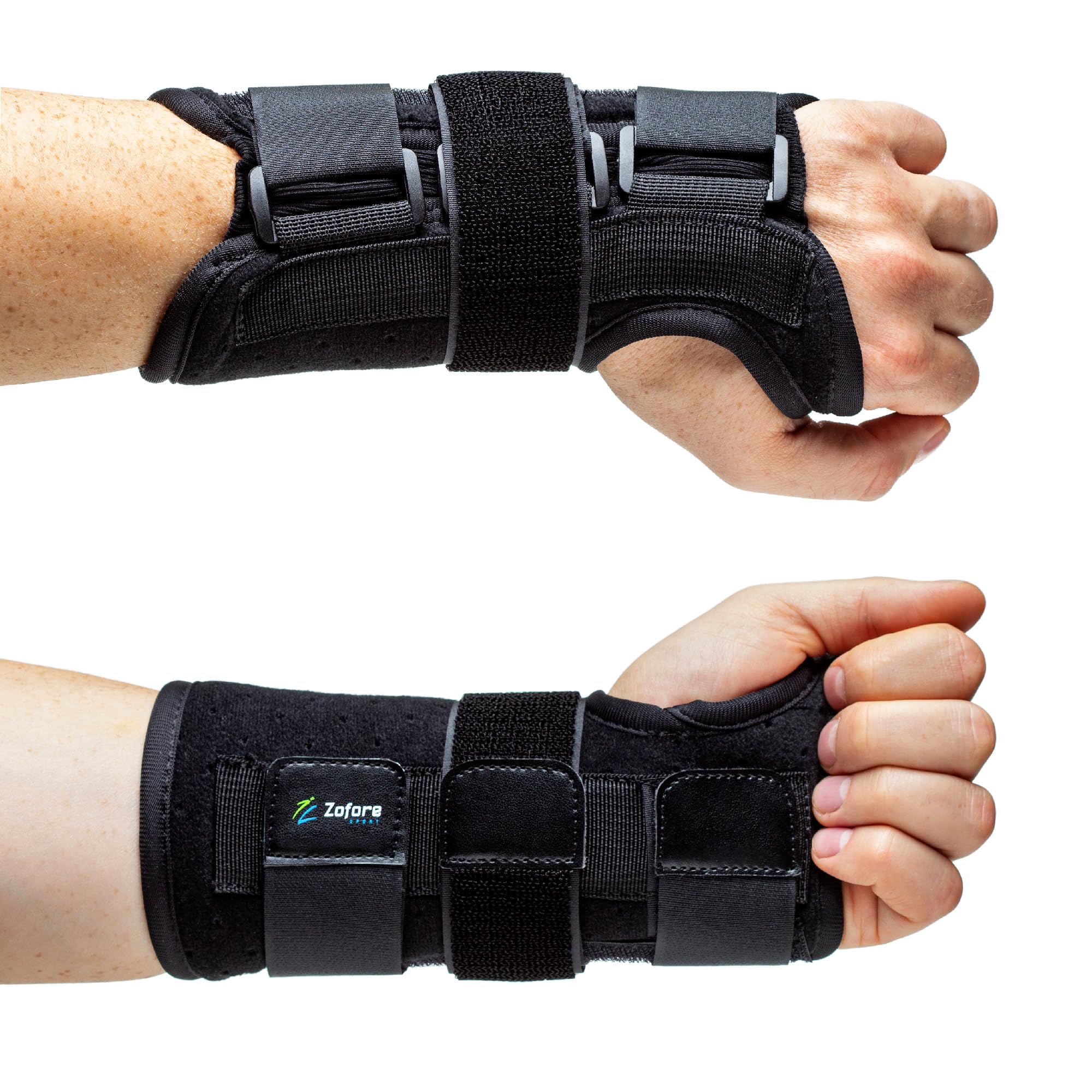 ZOFORE SPORT Carpal Tunnel Wrist Support Brace with Metal Splint Stabilizer - Helps Relieve Tendinitis Arthritis Carpal Tunnel Pain - Reduces Recovery Time for Men Women - Left (L/XL)
