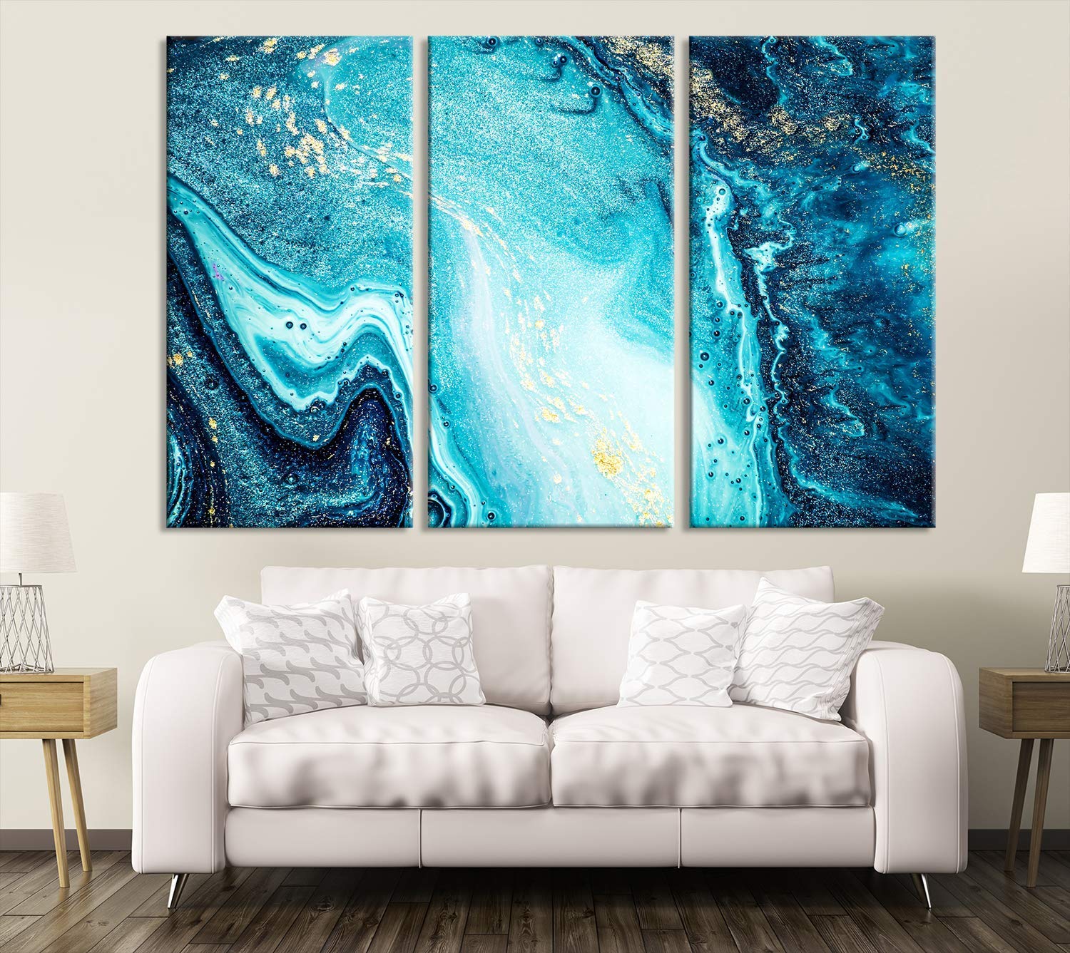 Abstract Emerald Marble Wall Art Canvas Print