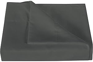 NTBAY Queen Flat Sheet Only - Brushed Microfiber Flat Sheet - Soft, Wrinkle-Free, Fade-Resistant, Stain-Resistant, Top Sheet, Hotel Quality Flat Bed Sheet, Dark Grey