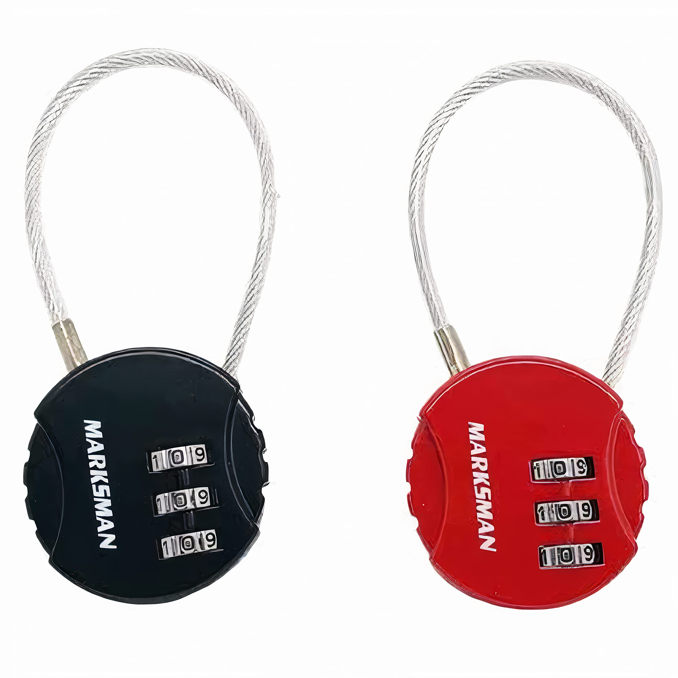 AZK Combination Padlock [Pack of 2 RED, Black], Small Keyless Resettable Padlocks 3 Digit Combination