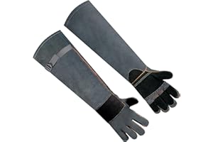 SLARMOR Animal-Handling-Gloves Bite Proof, 17.7in/23.6in Reinforced Leather Gloves for Dog Training,Cat,Falcon,Reptile,Welding-Gloves
