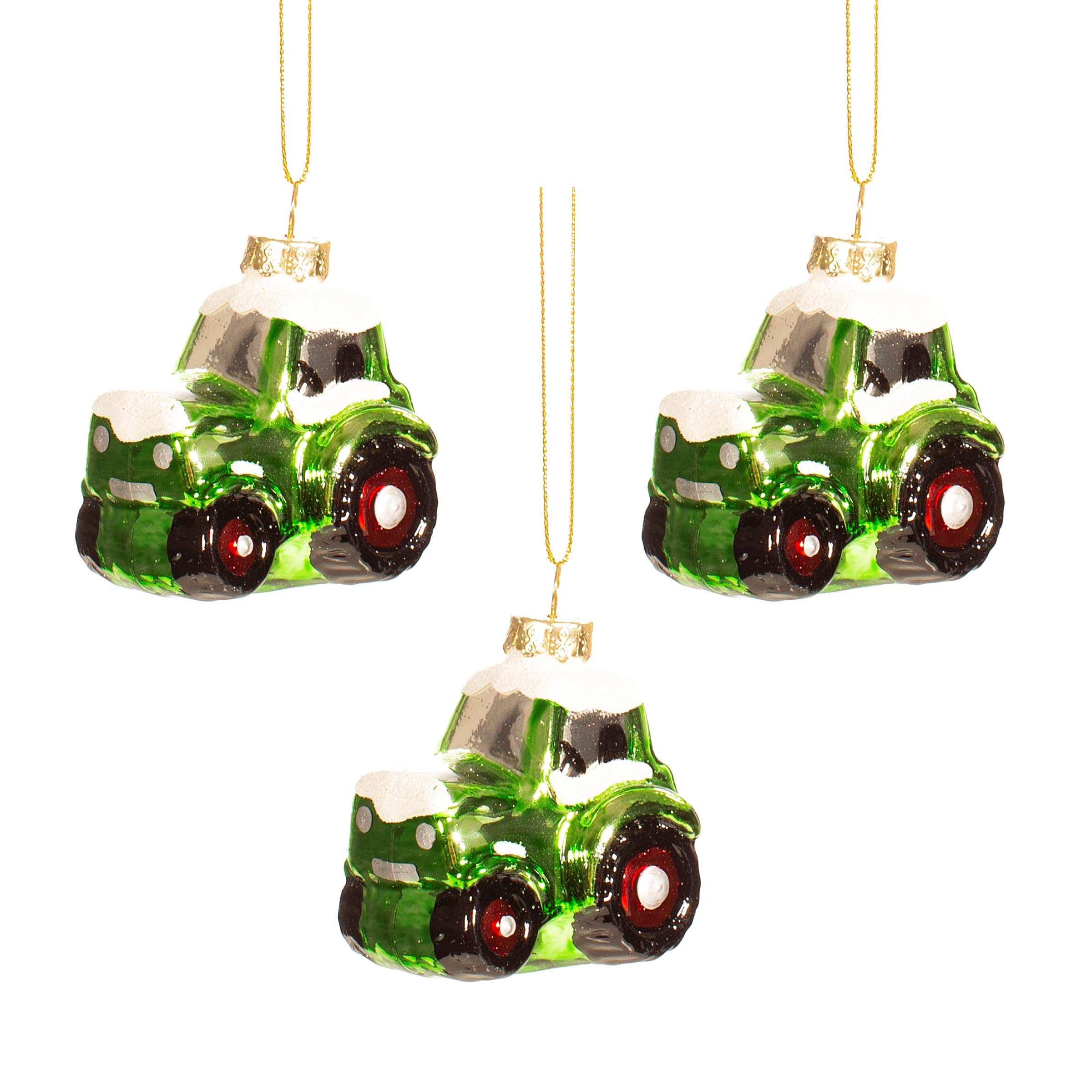 Sass & Belle Tractor Shaped Bauble - Set of 3