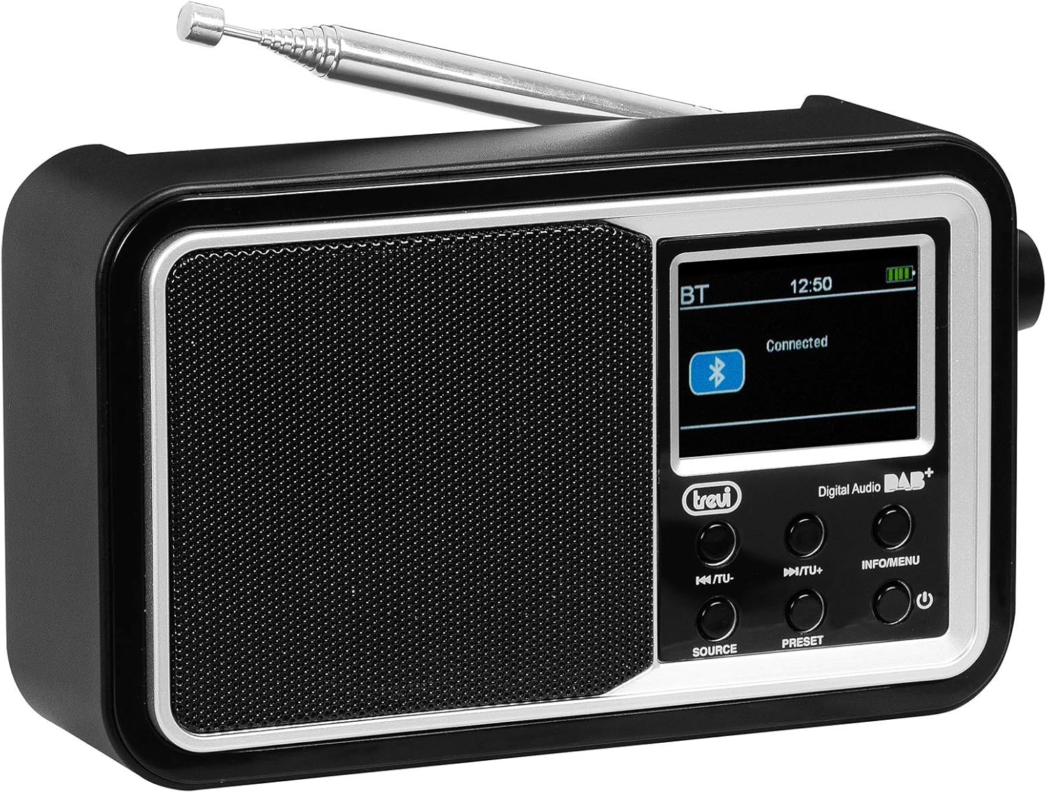 Radio Portatile Trevi DAB 7F92 R - DAB/DAB+, Display Leggibile, Batteria Litio, Blu