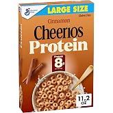 Cheerios Protein Cereal, Cinnamon, 8g Protein, Large Size, 11.2 oz | Oat &amp; Pea Protein Blend, Gluten Free, 12g Whole Grain, No Artificial Colors or Flavors
