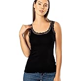 VAVONNE Lace Camisole Tank Tops for Women, Soft Stretch Ribbed Cotton Cami
