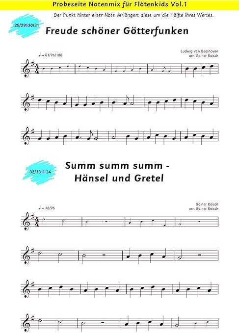 Notenmix Fur Flotenkids Vol 1 Play Along Fur Blockflote Rainer Raisch Amazon De Musikinstrumente