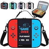 Game Console Insulated Lunch Bag lonchera for Teen Boys Girls Kids, Reusable Large Capacity Gamer Lunch Box with name tag, Adjustable Strap for School Office Picnic, Portable Waterproof Leakproof