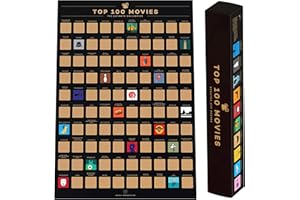Enno Vatti Top 100 Movies Scratch Off Poster - Bucket List of Best Films - 100 Movie Scratch Off Poster (16.5" x 23.4") - Including Top 100 Movie Posters - Christmas Gift for Movie Lovers