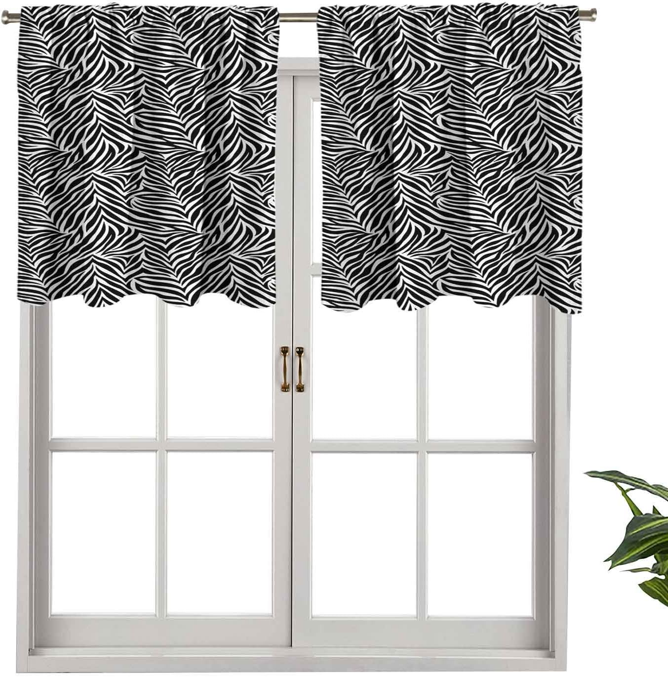 Hiiiman Cenefa opaca para ventana, diseño de cebra con estampado de