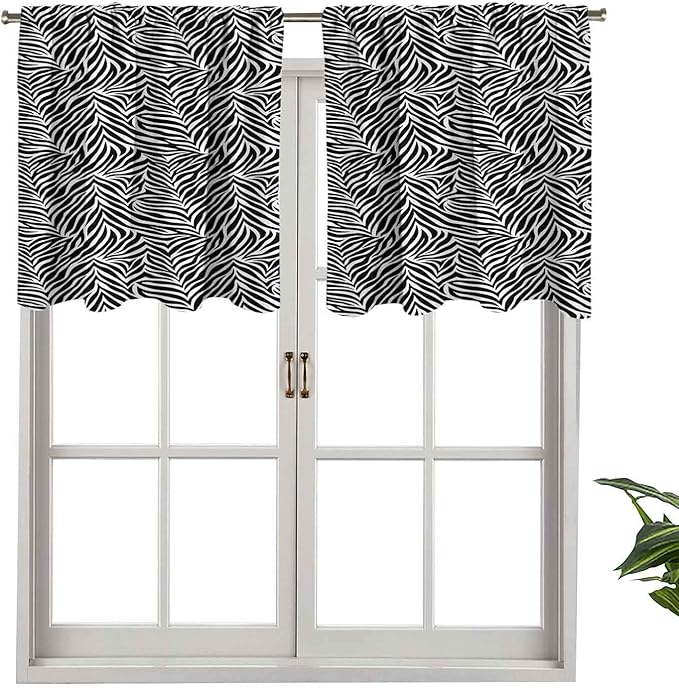 Hiiiman Cenefa opaca para ventana, diseño de cebra con estampado de