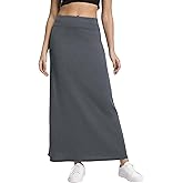 Urban CoCo Women's High Waist A-Line Maxi Skirt Comfy Ribbed Knit Long Skirt
