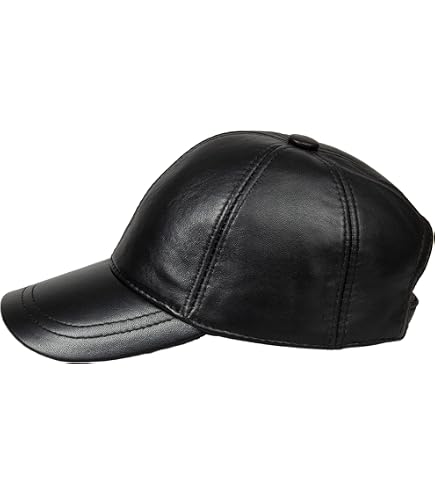 帽子 beeden LEATHER LOGO BASIC CAP BLACK Zessano Genuine Leather Unisex Baseball Cap - 100% Sheep Leather