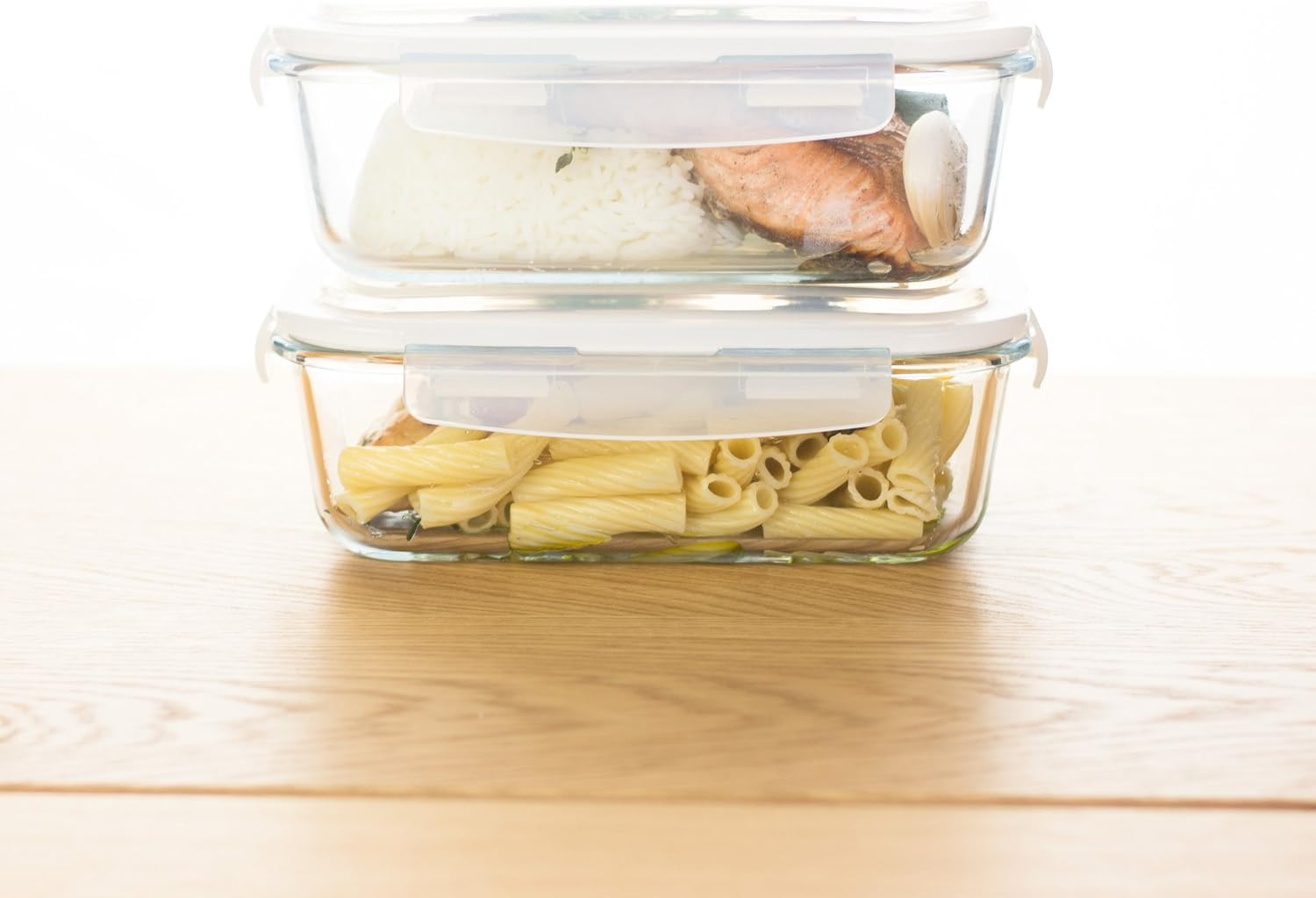 Grizzly Glass Food Storage Container Set - Ovenproof Dish with Lids - 2 x 1520 ml (53.5 oz) Rectangular - Air and Liquid Tight - Image 5