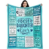 NIVAY Valentines Day Birthday Gifts for Daughter Adult from Mom and Dad - Unique Daughters Birthday Gift Ideas - Best Daughter Ever Presents - to My Daughters Blanket Gift 50"X60"