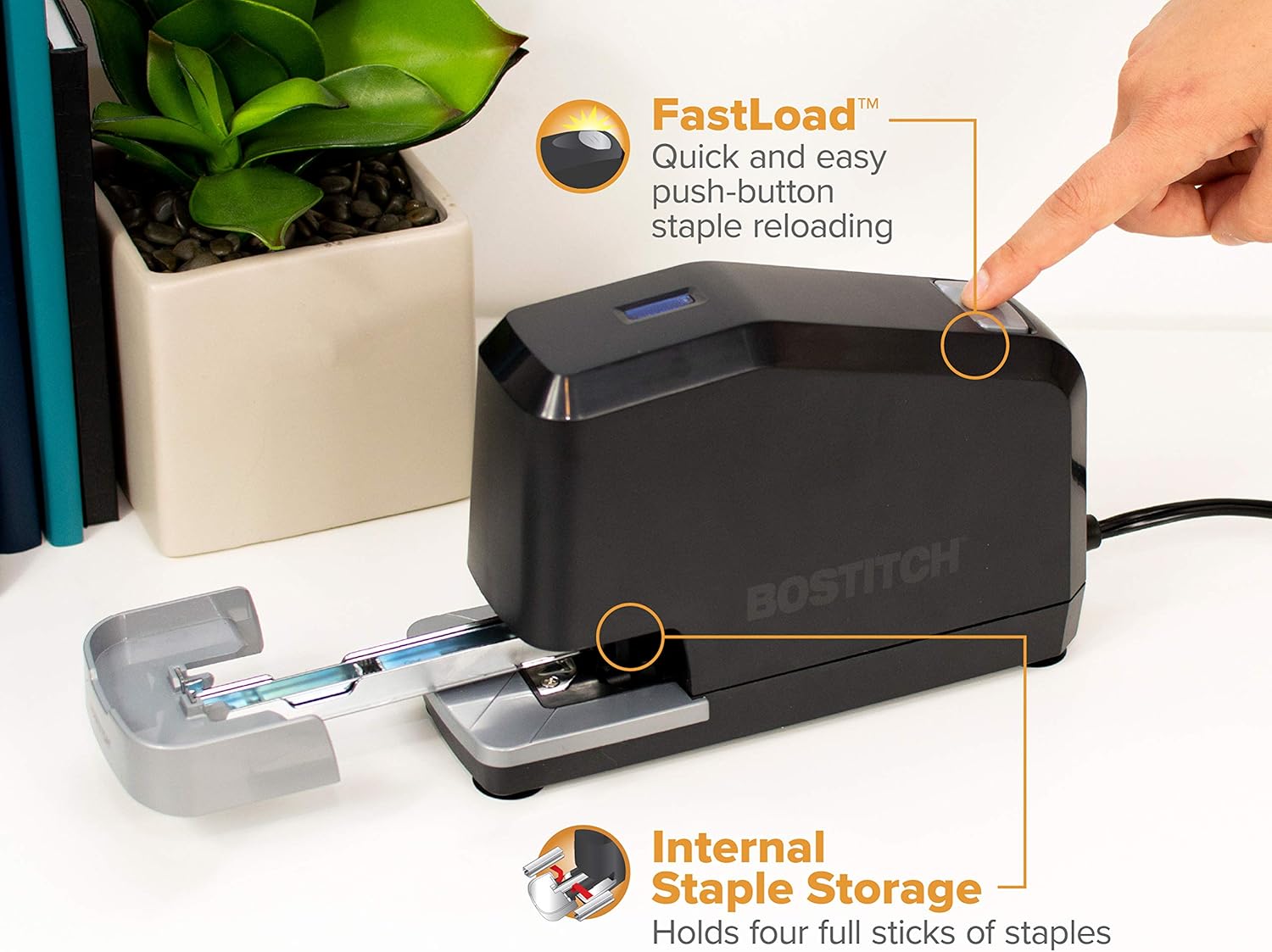 Bostitch Impulse 30 Electric Stapler, 30 Sheet Capacity, Black : Electric Stapler : Office Products