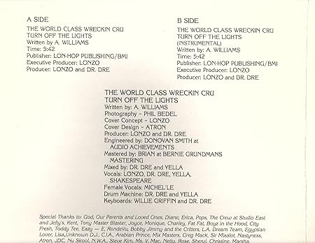 The World Class Wreckin Cru World Class Wreckin Cru Turn Off The Lights Amazon Com Music