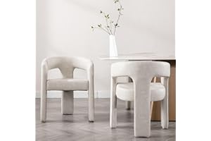 RIVOVA Modern Barrel Dining Chairs Set of 2, PU Leather Upholstered Accent Side Chair with Arms Comfy Makeup Vanity Chairs, Dining Living Room Kitchen Chairs, Grey