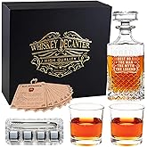 Whiskey Decanter Set for Men Decanter Set with Glasses Crystal Whiskey Bottle Luxury Birthday Gifts For Men Gifts for Father's Day Christmas Gifts (Best DAD)