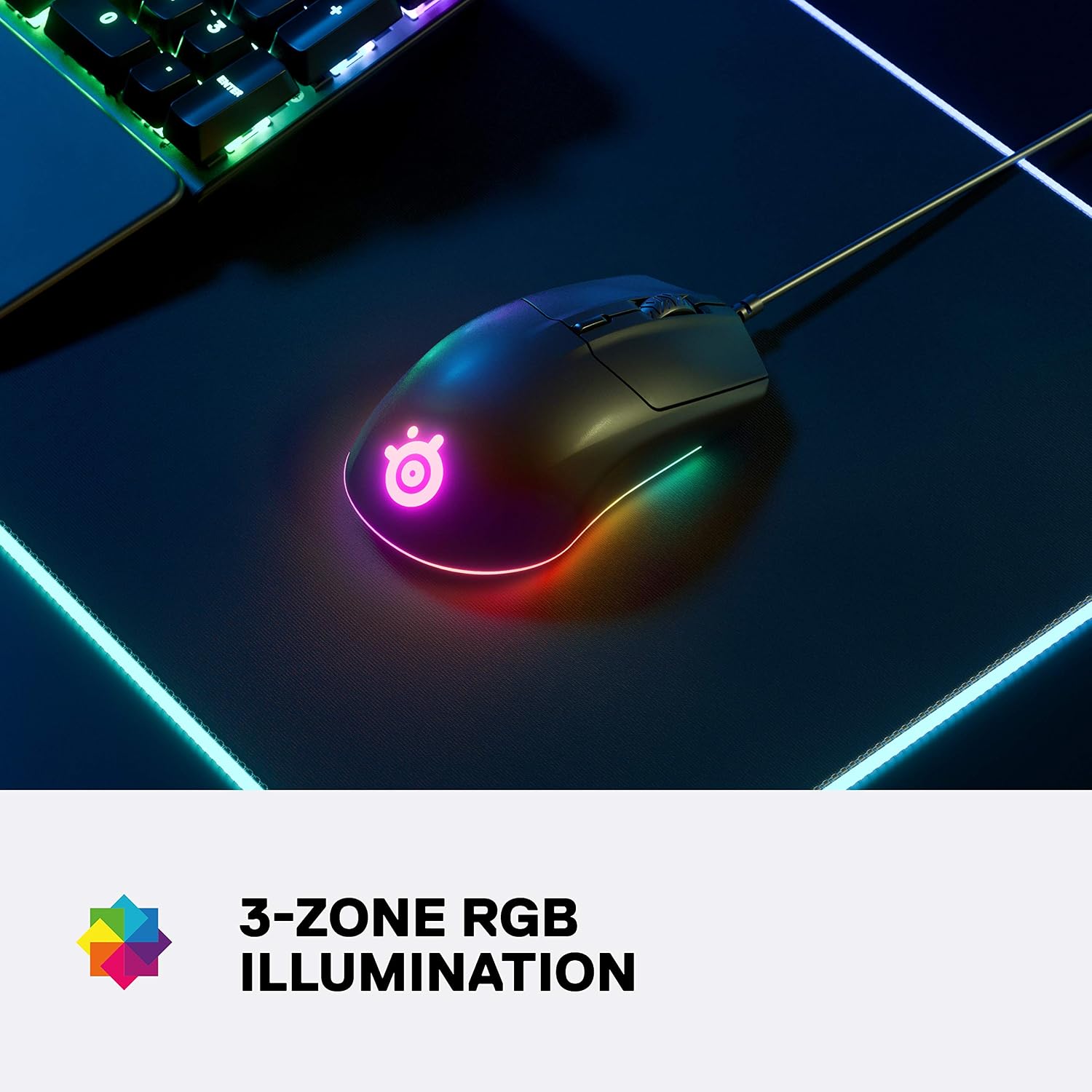 SteelSeries Rival 3 Gaming Mouse, 8,500 CPI TrueMove Core Optical Sensor, 6 Programmable Buttons, Split Trigger Buttons - Image 3
