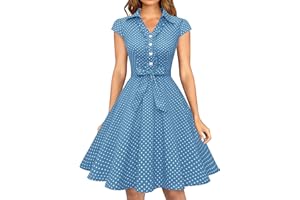 Wedtrend Women's 1950s Retro Rockabilly Dress Cap Sleeve Vintage Swing Dress