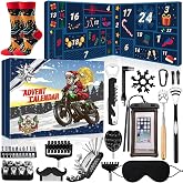 MOVINPE Gadget Advent Calendar for Men Teenage Boys 2026 Christmas, Gadgets Tools Funny Socks, Gua Sha Facial Tools, Paracord Survival Bracelet, 24 Days Gifts for Son, Boyfriend, Husband, Dad