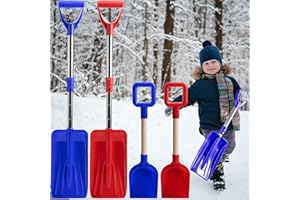 SFCDDTLG 4 Pack Adjustable Kids Snow Shovel- Detachable Kids Digging Snow Shovel with D-Grip Handle- Durable Beach Snow Shovels for Kids Outdoor Yard Garden Activities (27.5 to 33.5 Inch)