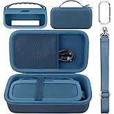 co2CREA Hard Case and Silicone Case Replacement for Bose New SoundLink Flex 2nd Gen/Bose SoundLink Flex Bluetooth Portable Speaker, Protective Case with Carabiner and Shoulder Strap (Blue Dusk Case)