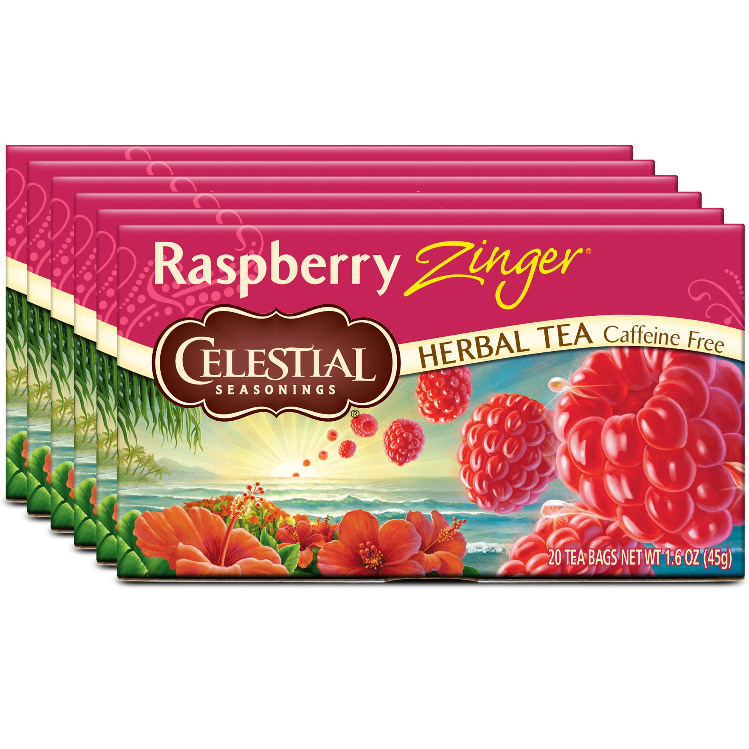 Celestial Seasonings Herbal Tea, Raspberry Zinger, 20 Count (Pack of 6) 30684825262 eBay