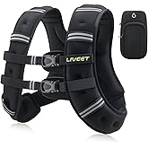Liveet Weighted Vest Women with Pocket, SGS Certified Weighted Vest for Men, 5 10 15 20 25 30 lb Weight Vest with Reflective Strips Adjustable Buckle Straps for Walking Running Strength Training Cardio Workout