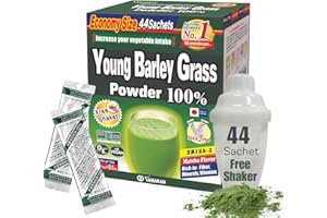 Yamamoto Kanpoh YAMAKAN Young Barley Grass Powder, Grass Juice for Gut Health & Vitality, Rich in Vitamins & Minerals for Women & Men, Super Greens Powder, Non GMO, Gluten-Free & Vegan, 44 Count
