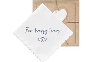 W&F GIFT Handkerchief - 12" x 12" - Something Blue for Bride on Wedding Day - Bridal Weddings Hankie
