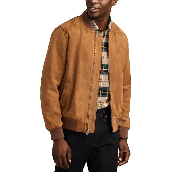 Isaac & David Chicago Suede Bomber Leather Jacket Men - Suede