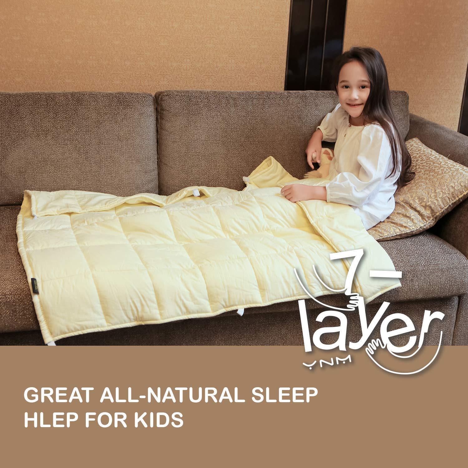 YnM Weighted Blanket (10 lbs for Kids Weigh Around 90lbs, 41''x60