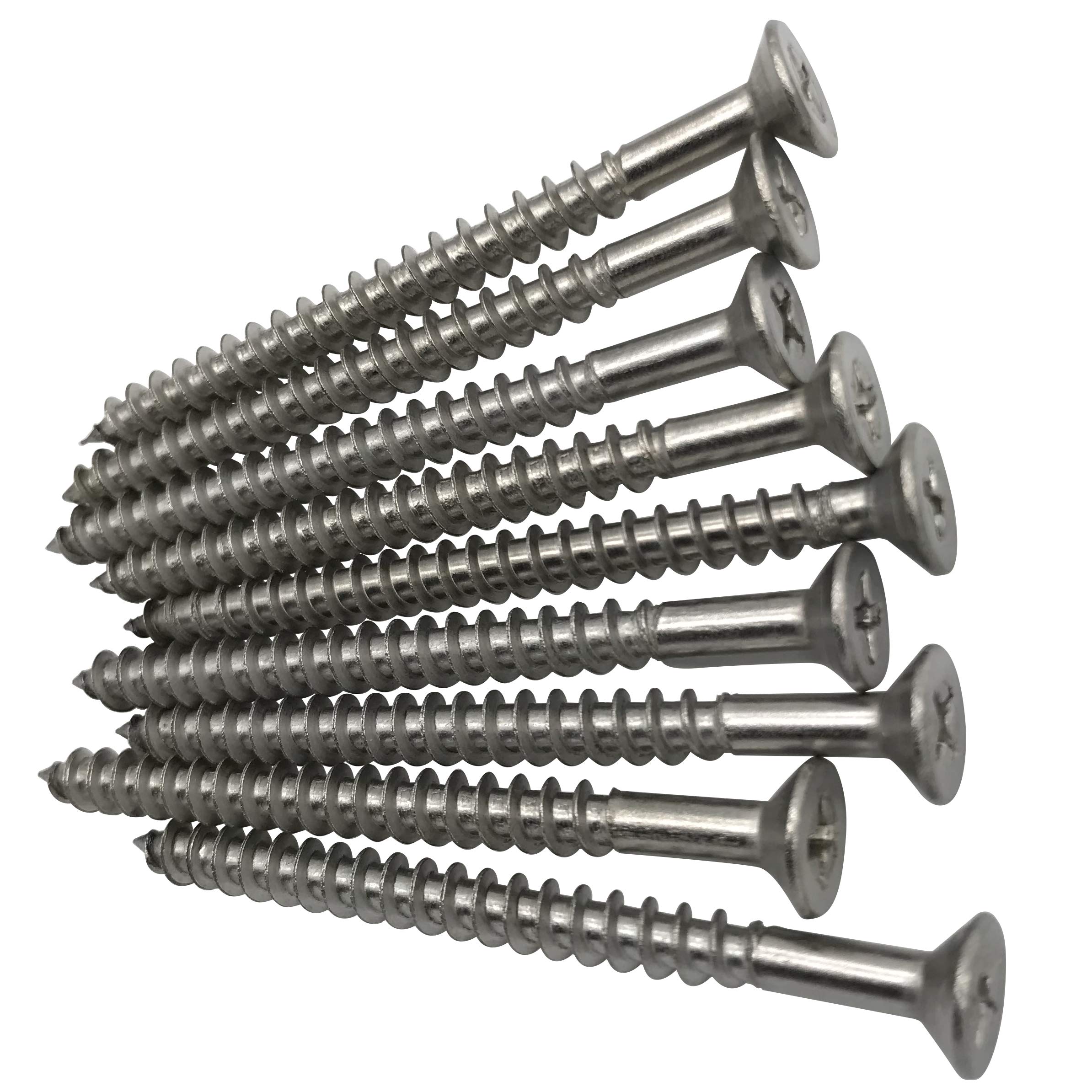 5 x 60mm Screw, Flat Head, Phillips Drive, Self Drilling, 304 Stainless Steel Drywall Wood Screws 50Pcs