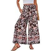 GRACE KARIN Women's 2026 Summer Wide Leg Palazzo Pants Elastic High Waisted Boho Casual Flowy Beach Pants with Pockets