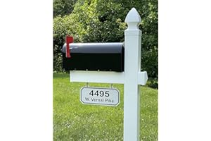 4EVER PRODUCTS The Loudon Mailbox with Post Included - Black Metal Mailbox with White Vinyl Post Combo Complete System - Blank Address Plate Included - Numbers Sold Separately
