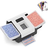 DrawPies Automatic Card Shuffler for 1-2 Decks, Electric, Rechargeable | Auto/Manual Shuffling, for 1-2 Decks, Low Noise, USB-C, 30min Charge, Compact, for Poker, UNO, Bridge, Travel, Camping