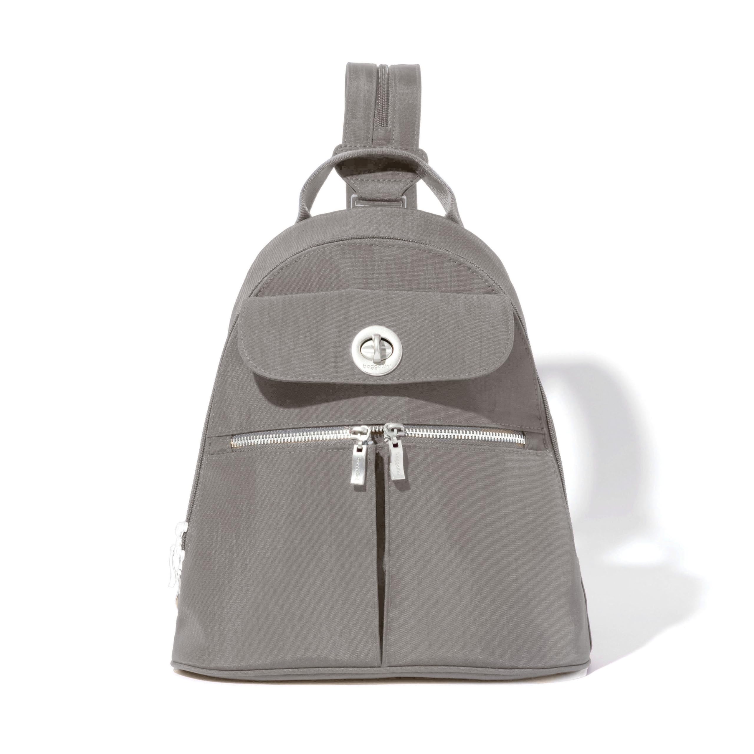 Baggallini Naples Convertible Small Daypack Sling Crossbody, Sterling Shimmer