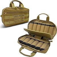 CHELVVG Tactical Pistol Magazine Storage Pouch, Tactical MOLLE Mag Pouch Bag Fits Most Single/Double Stack 9mm .40 .45 Mags f