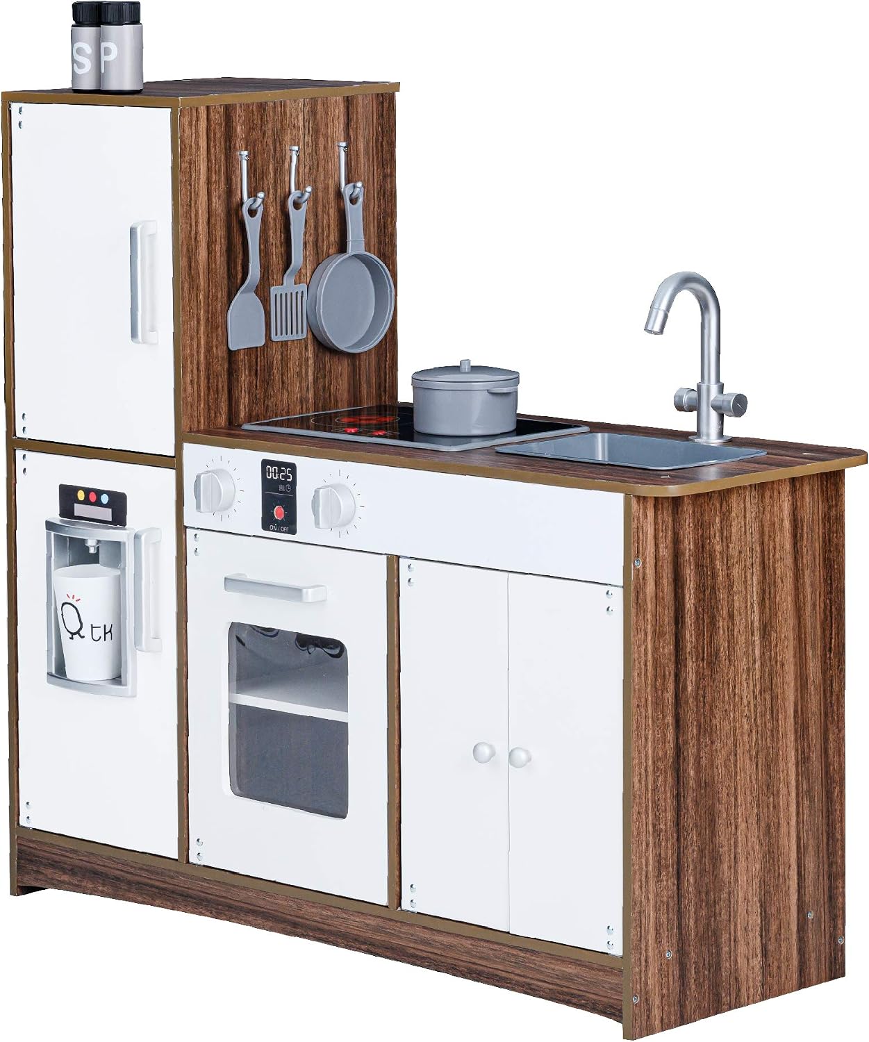 Teamson Kids Palm Springs Kids Wooden Play Kitchen & 6 Accessories White TD-13404B - Image 3