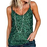 lime flare Women Sexy Sparkle Shimmer Cami Tank Tops Las Vegas Disco Sequin Camisole