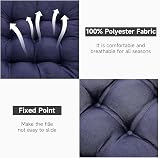 DKIEI Seat Pads for Dining Chairs 4 Pack 40x40cm Blue with Non-Slip Straps view 4