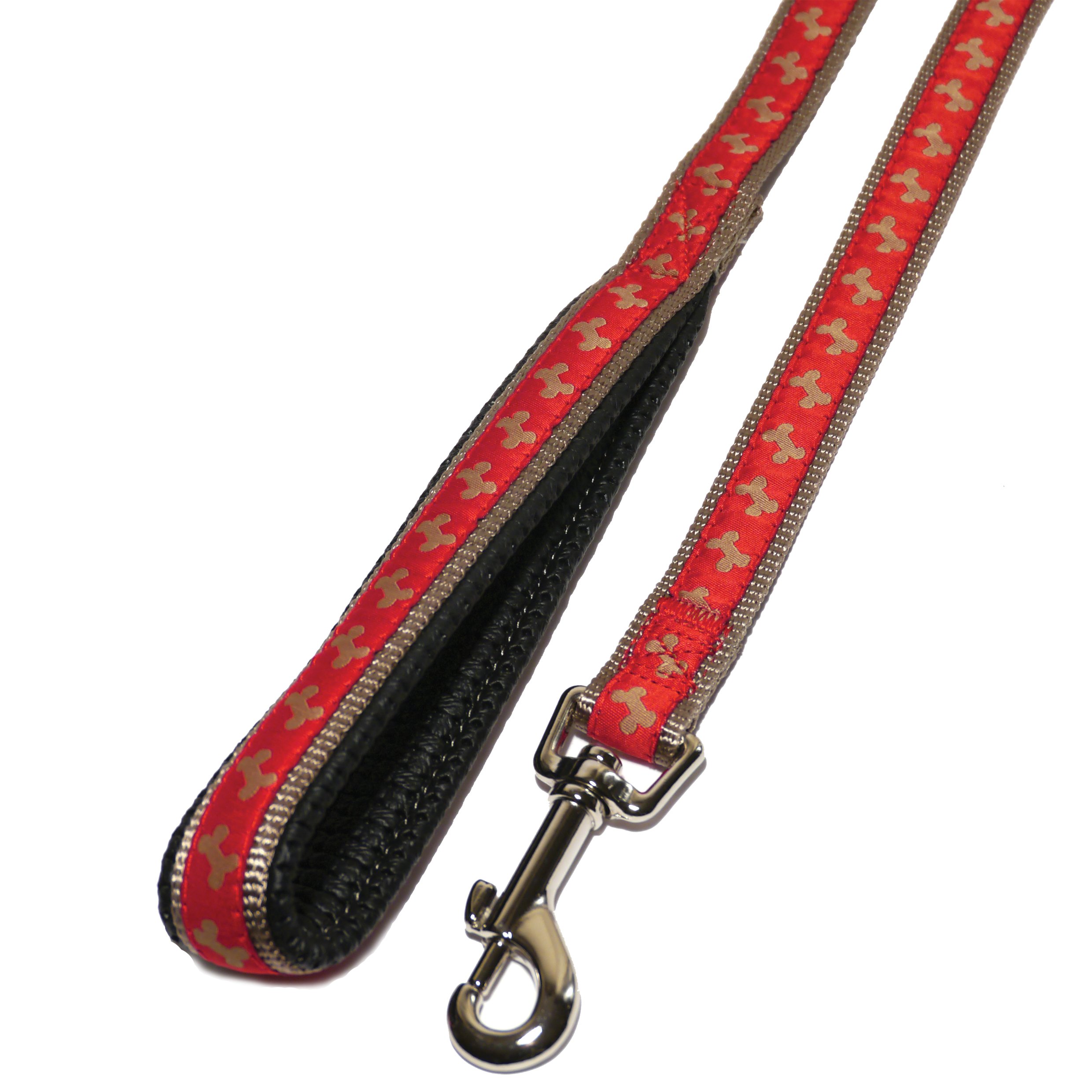 Rosewood Wag-n-Walk Lead, 3/4-inch, Red/ Beige