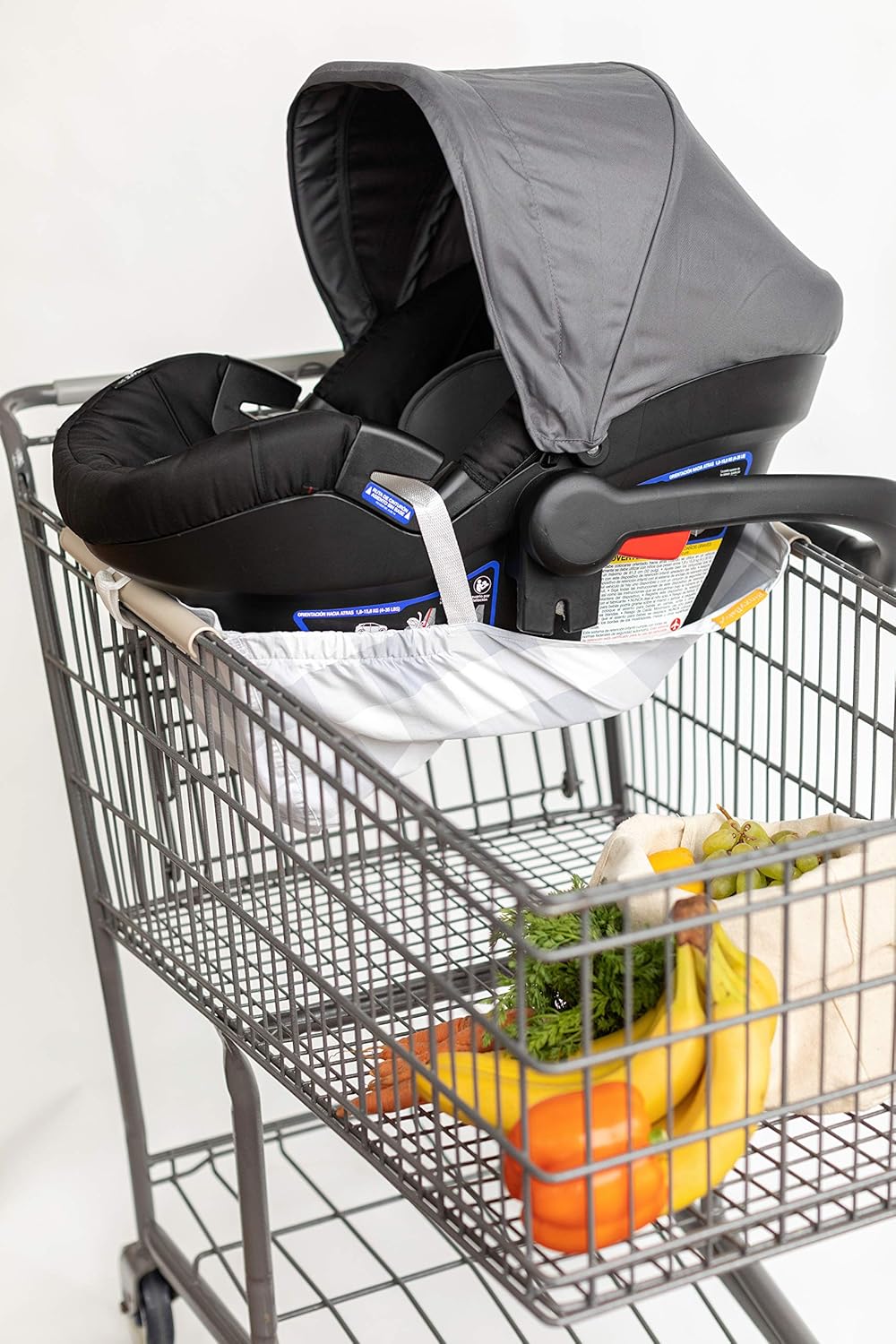Amazon Com Binxy Baby Shopping Cart Hammock The Original Holds All Car Seat Models Ergonomic Infant Carrier Positioner Buffalo Check Home Kitchen